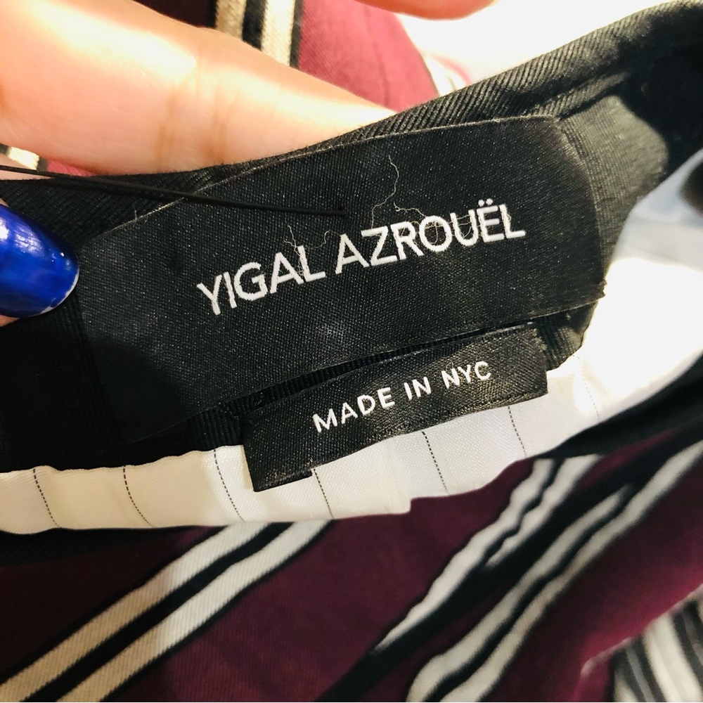 Yigal azrouel linen blend colorblock stripes Moto jacket - Picture 3 of 12
